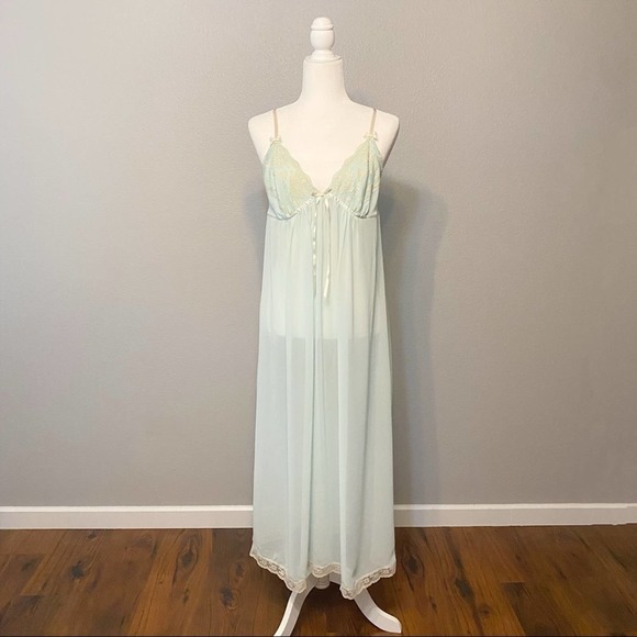 California Dynasty Other - Vintage California Dynasty Mint Sheer Nightgown Dress Women’s Size Large EUC